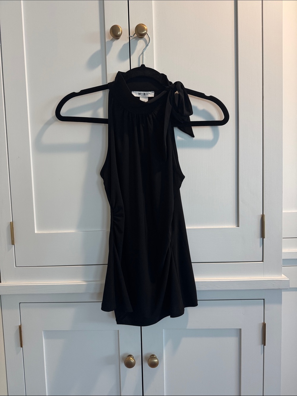 White House Black Market Black Tie-Neck Top